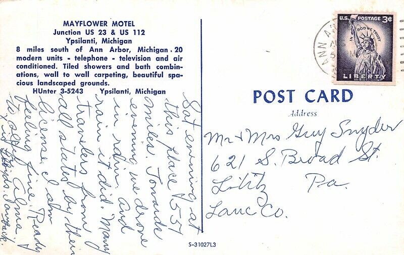 Mayflower Motel and Restaurant (Pilgrims Inn) - Postcard (newer photo)